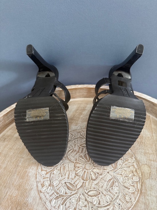 DKNY Black Strappy Zip Mule Heels - Picture 5 of 5